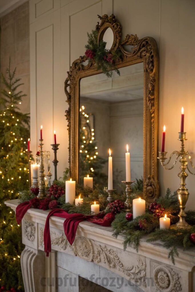 vintage-christmas-mantel-mirror-