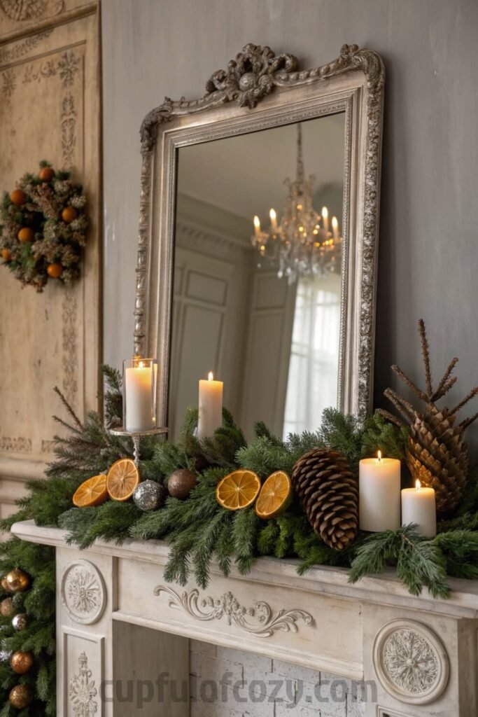vintage-christmas-mantel-mirror-