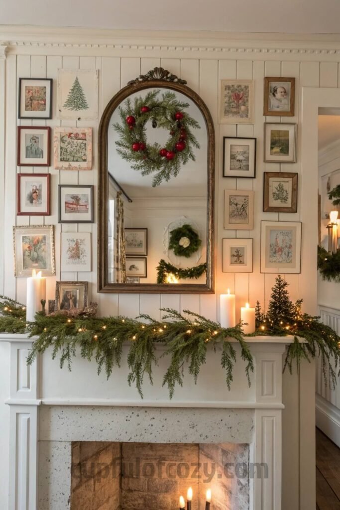 vintage-christmas-mantel-mirror-