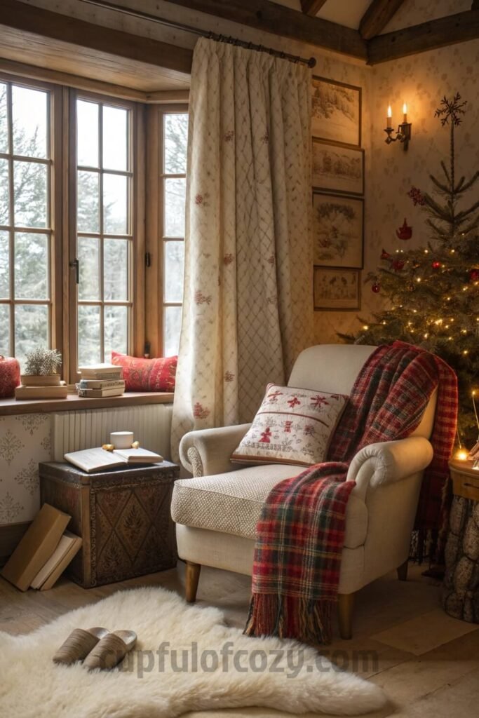 vintage-christmas-reading-nook