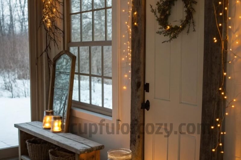 How to Turn a Plain Winter Entryway Into a Cozy Holiday Entrance Welcome Spot in 1 Hour