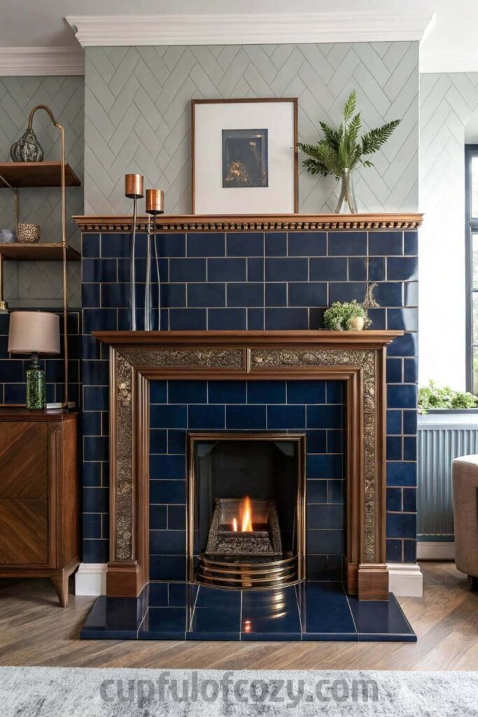 blue-ceramic-tile-with-metallic-fixtures-for-a-chi
