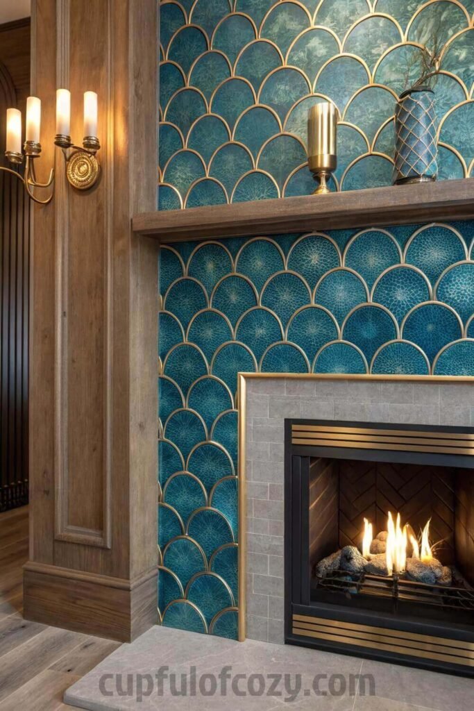 blue-ceramic-tile-with-metallic-fixtures-for-a-chi