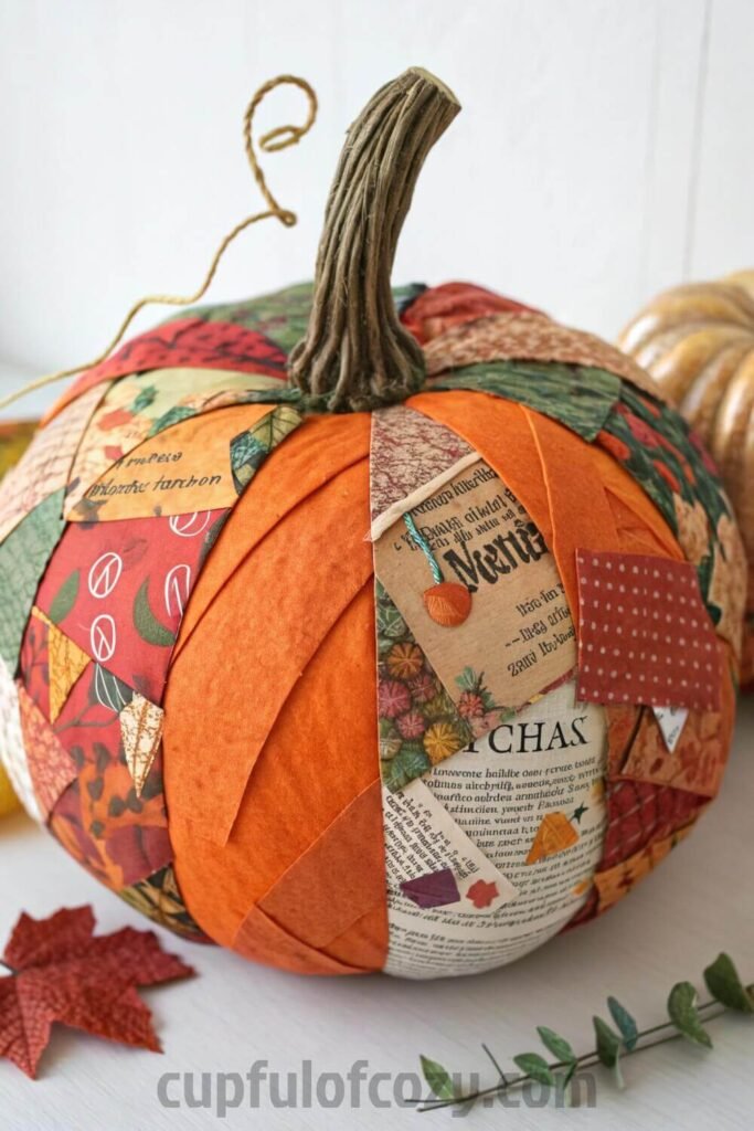 Easy DIY Patchwork Pumpkins