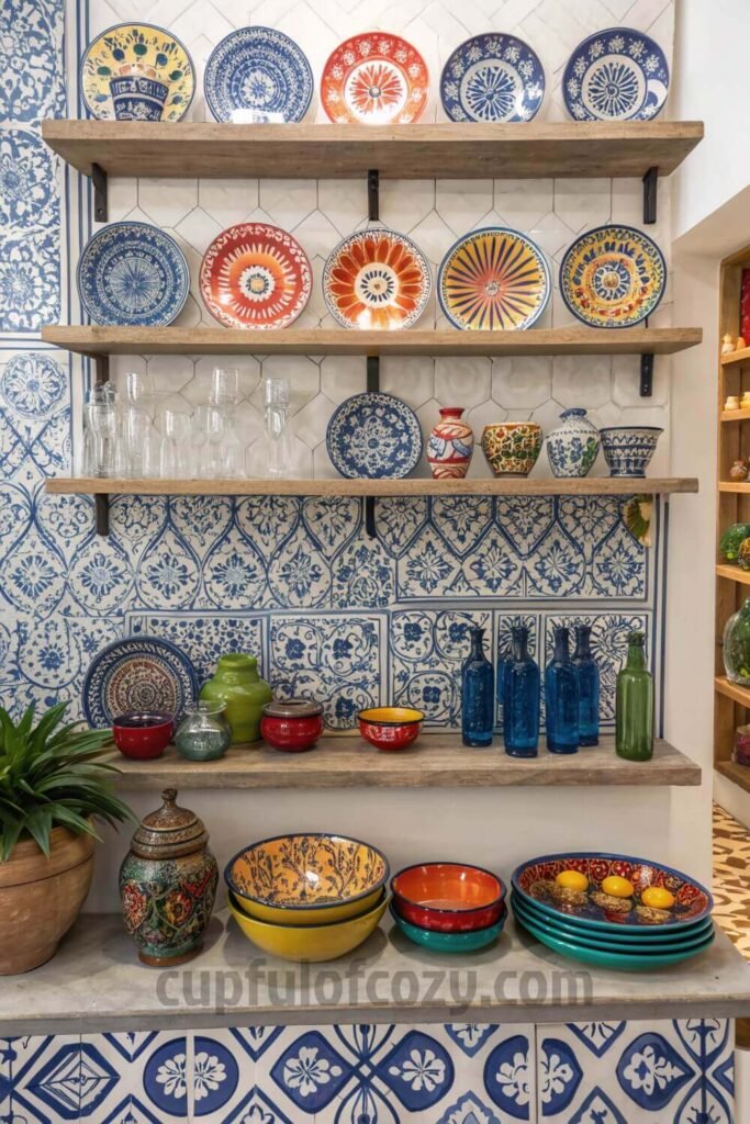 open-shelving-with-a-bold-mexican-tile-backsplash (1)