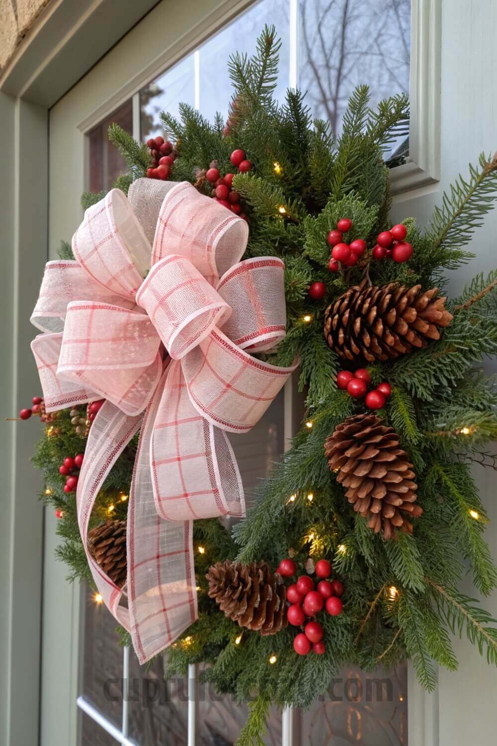 pink-christmas-wreath-with-oversized-plaid-bows-an (9)