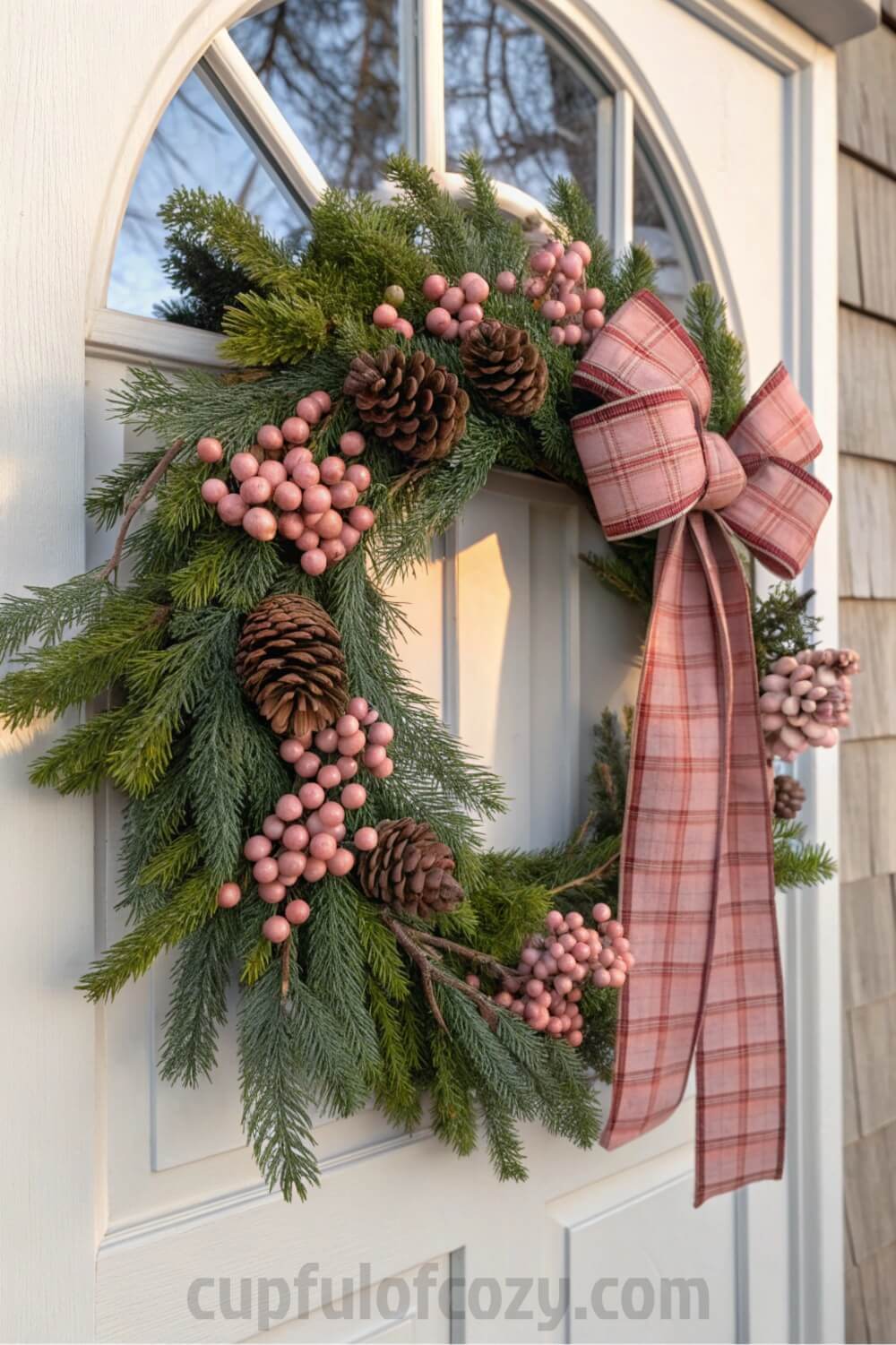 pink-christmas-wreath-with-oversized-plaid-bows-an (9)
