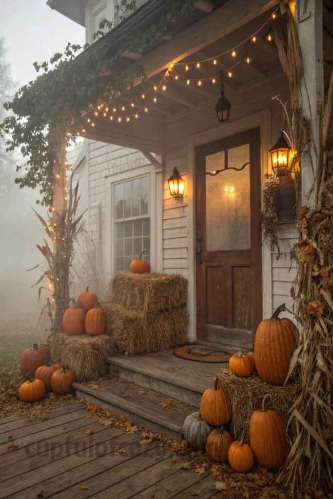pumpkins--cornstalks---hay-for-a-rustic-spooky-ent