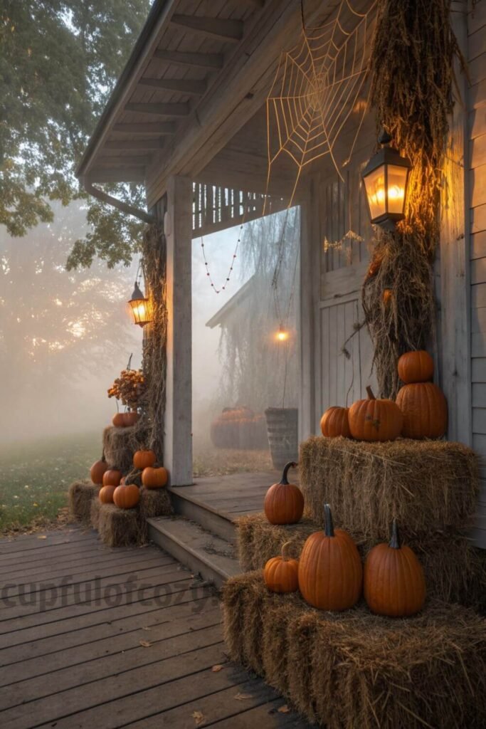 pumpkins--cornstalks---hay-for-a-rustic-spooky-ent