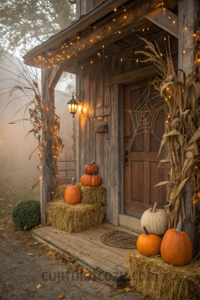 pumpkins--cornstalks---hay-for-a-rustic-spooky-ent