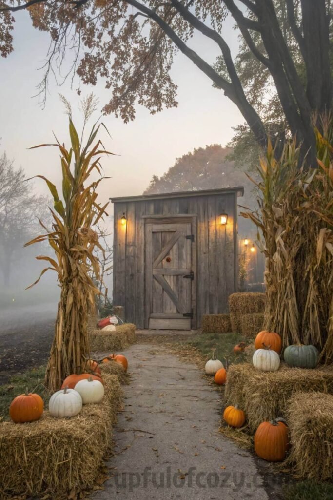 pumpkins--cornstalks---hay-for-a-rustic-spooky-ent
