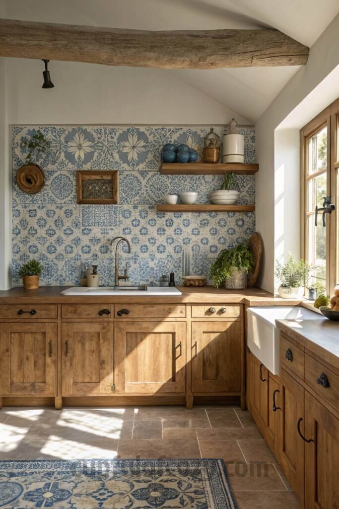 rustic-farmhouse-decor-with-blue-ceramic-tile-acce (1)